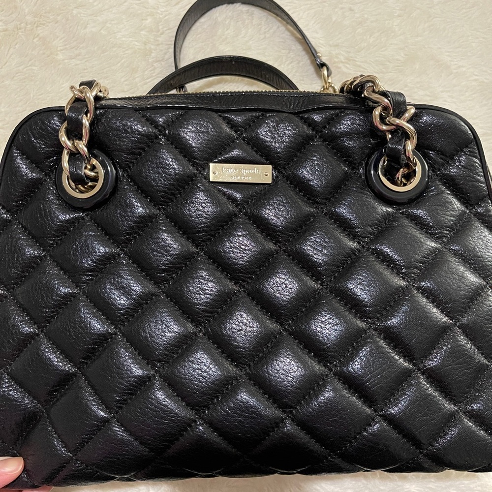 Classic Quilted Leather Satchel - Black